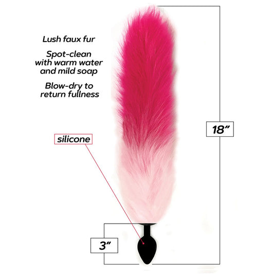 Foxy Fox Tail Silicone Butt Plug β Pink