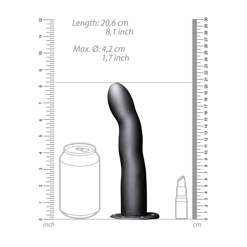 OUCH! Curved Hollow Strap-on - 8in/20cm – Grey