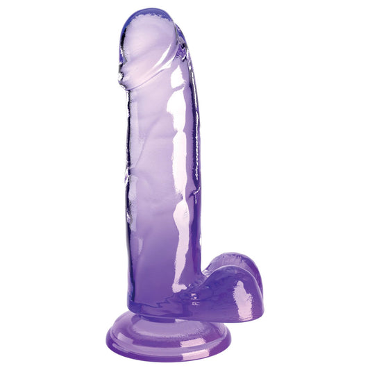 King Cock Clear 7'' Cock with Balls – Purple