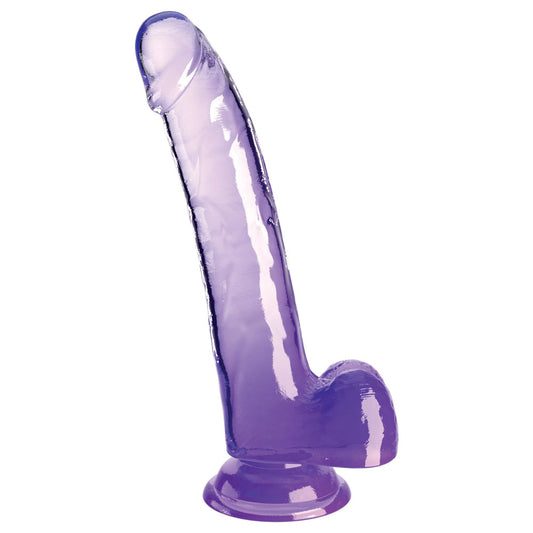 King Cock Clear 9'' Cock with Balls – Purple