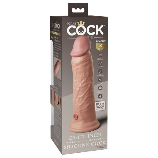 King Cock Elite 8'' Vibrating Dual Density Cock