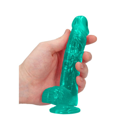 RealRock 6'' Realistic Dildo With Balls – Turquoise