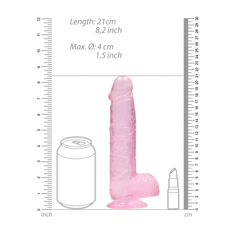 RealRock 8'' Realistic Dildo With Balls – Pink