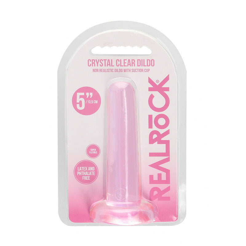 REALROCK Non Realistic Dildo With Suction Cup - 13.5 cm β Pink