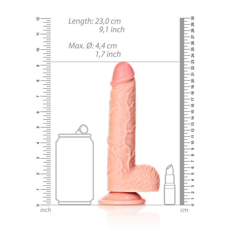 REALROCK Straight Realistic Dildo with Balls - 20.5 cm – Flesh