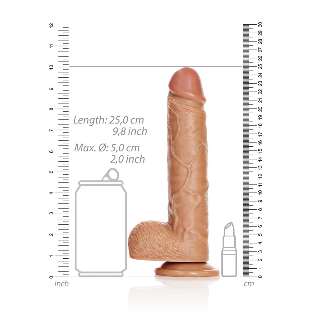 REALROCK Straight Realistic Dildo with Balls - 23 cm – Tan