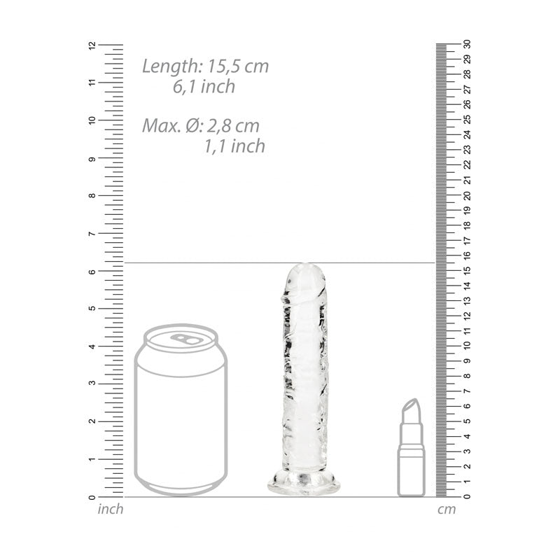 REALROCK 15.5 cm Straight Dildo – Clear