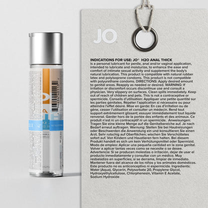 JO H2O Anal Thick Lube - 240 mL - Thick Water Based Anal Lubricant - 240 ml Bottle