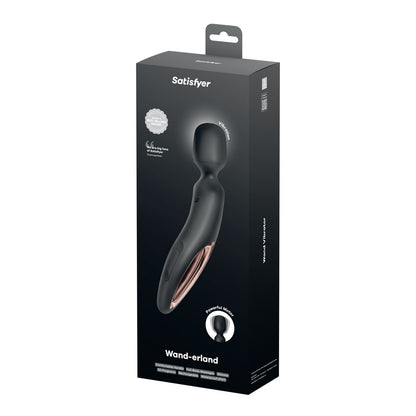 Satisfyer Wand-erland - /Rose Gold USB Rechargeable Massage Wand – Black