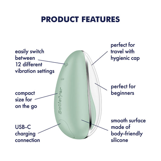 Satisfyer Drop To Go - Mint - Mint USB Rechargeable Clitoral Stimulator