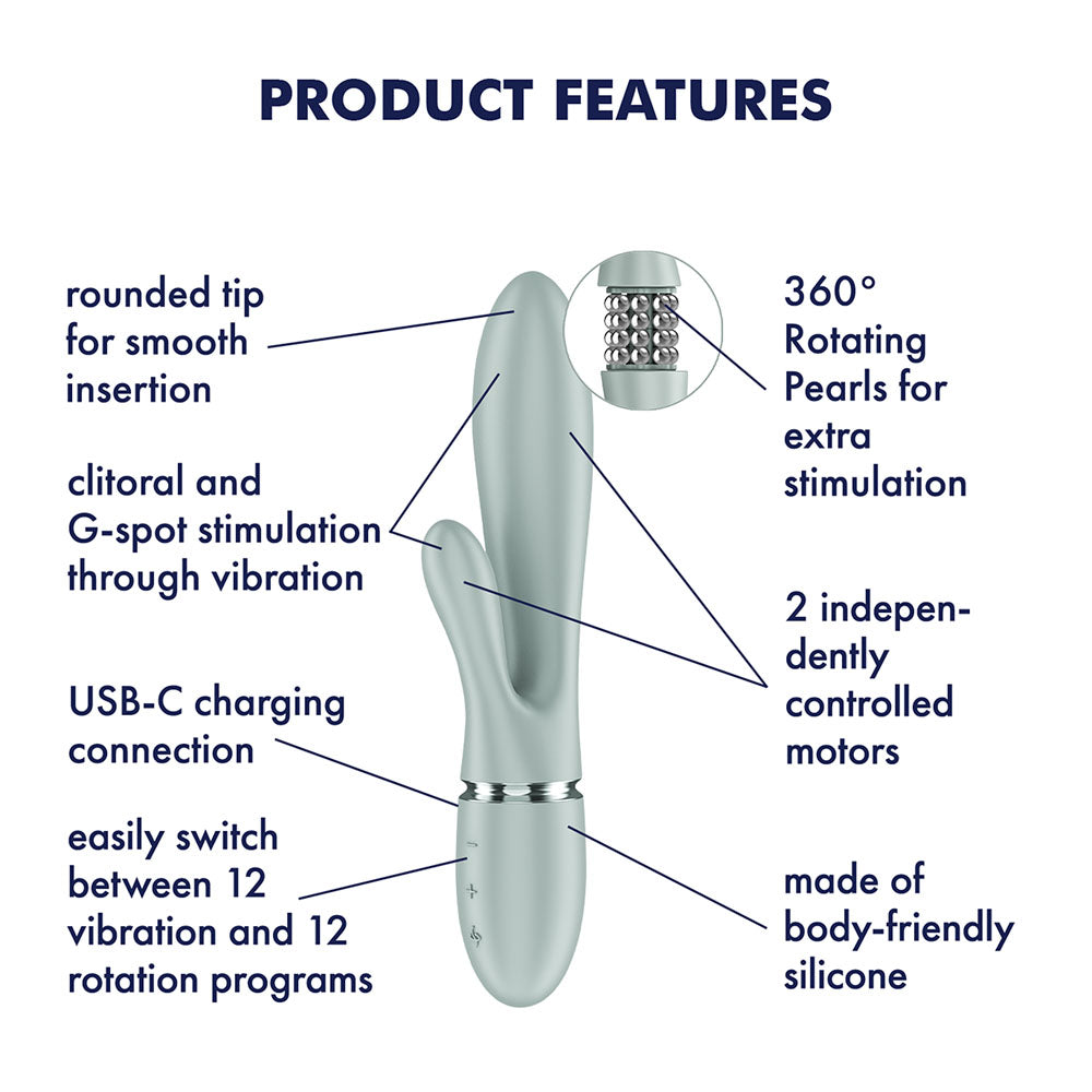 Satisfyer Pearl Bunny 2 - 21.5 cm USB-C Rechargeable Rabbit Vibrator