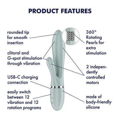 Satisfyer Pearl Bunny 2 - 21.5 cm USB-C Rechargeable Rabbit Vibrator