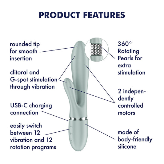 Satisfyer Pearl Bunny 2 - 21.5 cm USB-C Rechargeable Rabbit Vibrator