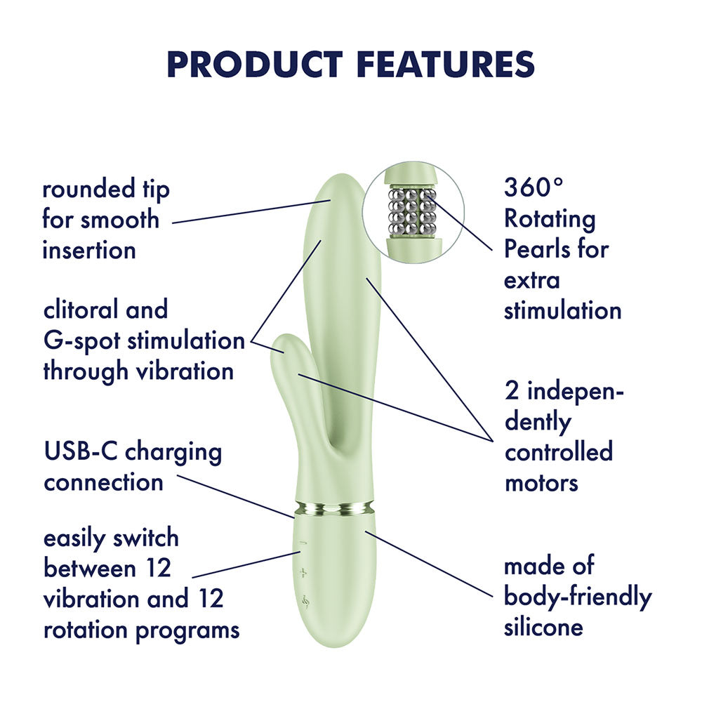 Satisfyer Pearl Bunny 2 - Light - Light 21.5 cm USB-C Rechargeable Rabbit Vibrator