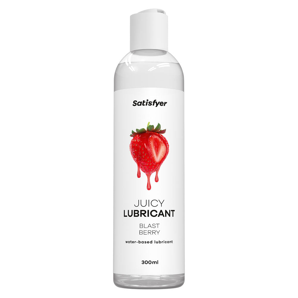 Satisfyer Juicy Lubricant 300 ml Blast Berry - Strawberry Scented Water Based Lubricant - 300 ml Bottle