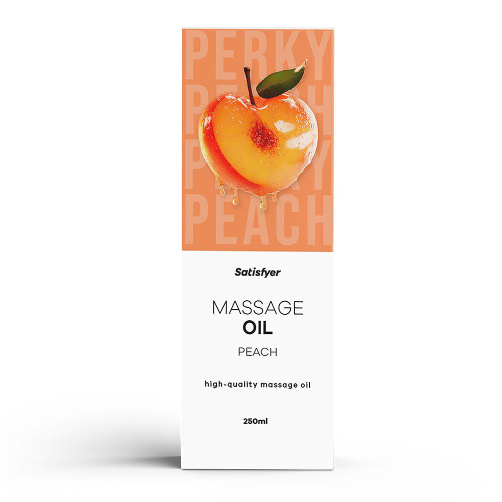 Satisfyer Massage Oil 250 ml Peach - Peach Scented Massage Oil - 250 ml Bottle