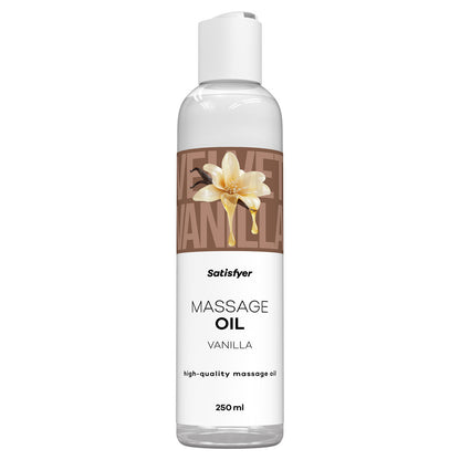 Satisfyer Massage Oil 250 ml Vanilla - Vanilla Scented Massage Oil - 250 ml Bottle