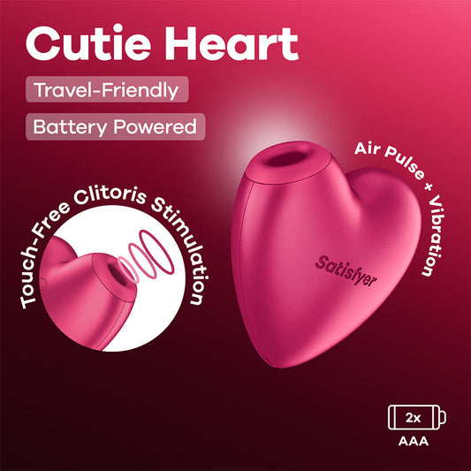 Satisfyer Cutie Heart - Battery Operated - Air Pulsation Stimulator with Vibration