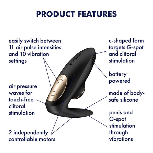 Satisfyer Pro 4 Couples - Battery Series - U-Shaped Couples Vibe with Air Pulsation
