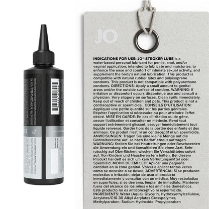 JO Stroker Lube - 240ml - Water Based Stroker Lubricant - 240 ml Bottle