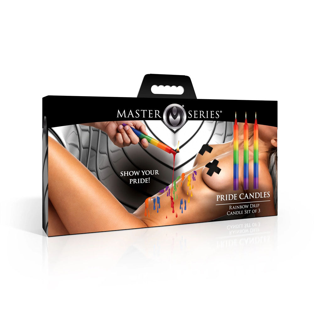 Master Series Pride Candles - Rainbow Drip Candles - Set of 3