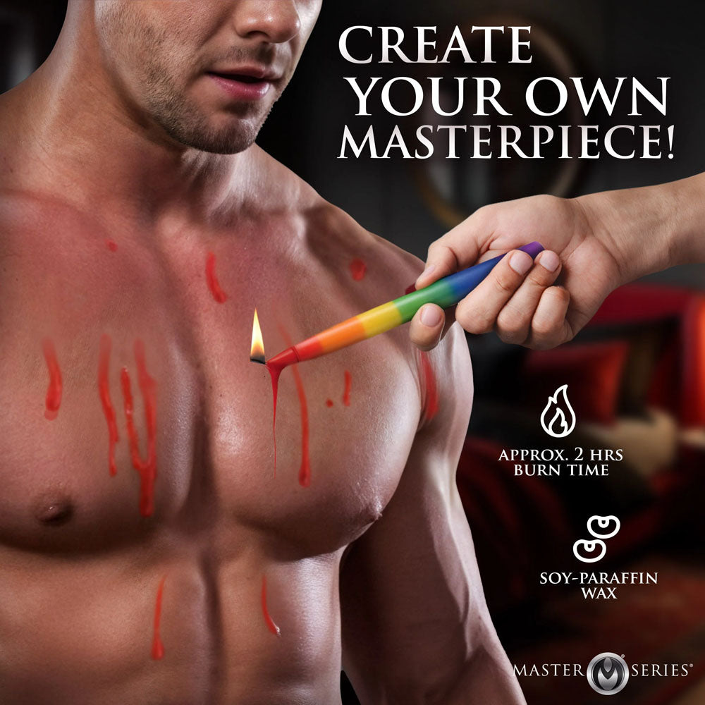 Master Series Pride Candles - Rainbow Drip Candles - Set of 3