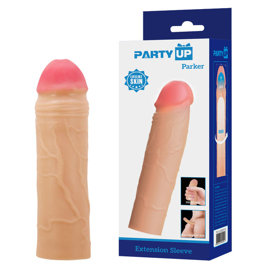 Party Up PARKER 2 Inch Extender Sleeve - 2 Inch Penis Extender Sleeve