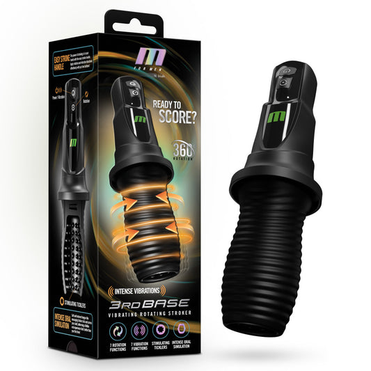 M For Men - 3rd Base - USB Rechargeable Vibrating & Rotating Auto Stroker