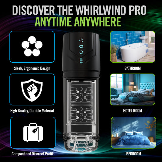 M For Men - Whirlwind Pro - USB Rechargeable Rotating & Sucking Auto Stroker