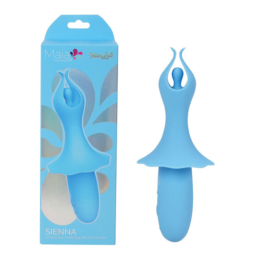 Maia SIENNA - 15.2 cm USB Rechargeable Fluttering Bullet – Blue