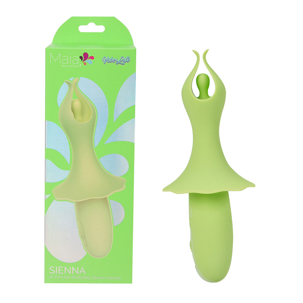 Maia SIENNA - 15.2 cm USB Rechargeable Fluttering Bullet – Green