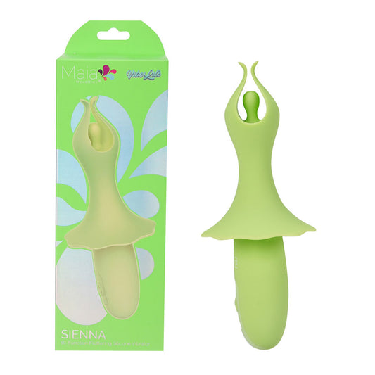 Maia SIENNA - 15.2 cm USB Rechargeable Fluttering Bullet – Green