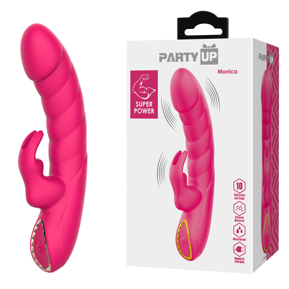 Party Up MONICA - 15.8 cm USB Rechargeable Rabbit Vibrator