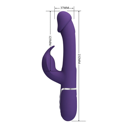 Party Up DAVID Swinging Vibe - 23.2 cm USB Rechargeable Rabbit Vibrator with Flicking Arm