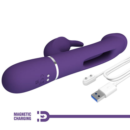 Party Up DAVID Swinging Vibe - 23.2 cm USB Rechargeable Rabbit Vibrator with Flicking Arm