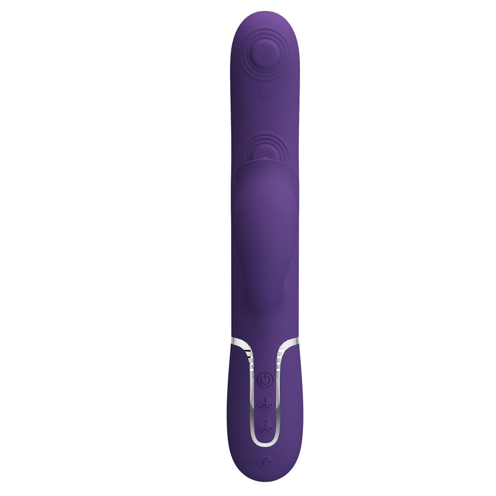Party Up ALAN Dual Motor Vibrator - 22.8 cm USB Rechargeable Vibrator with Licking Clit Stimulator and Thumping Shaft