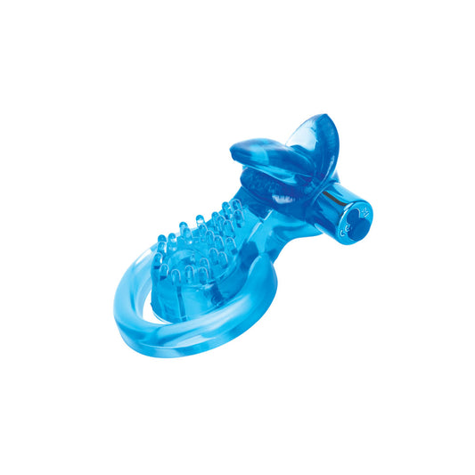 Bodywand Rechargeable Duo Ring with Clit Tickler – Blue