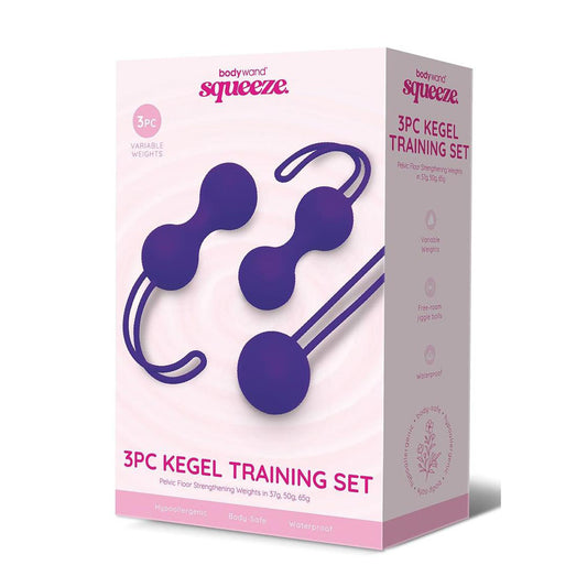 Bodywand Squeeze 3pc Kegel Training Set - Weighted Kegel Ball Set - 3 Piece Kit