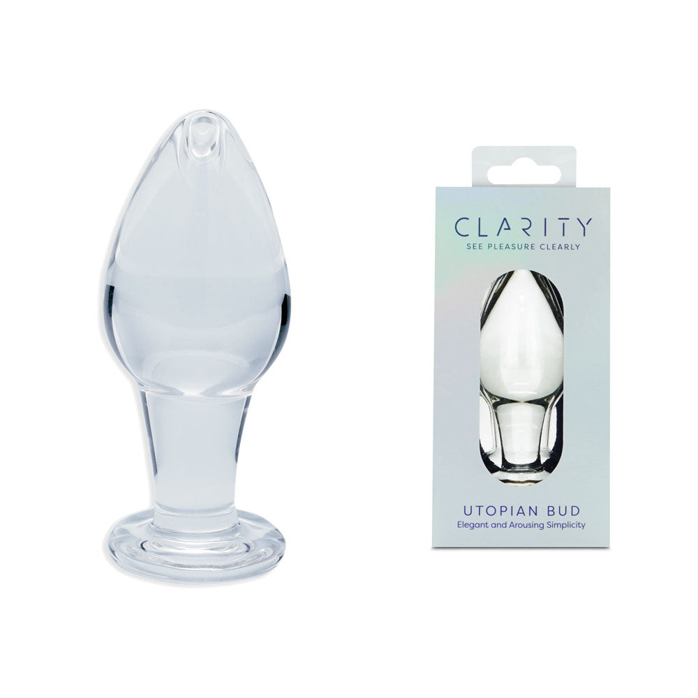 Clarity - Utopian Bud - 8.9 cm Glass Butt Plug