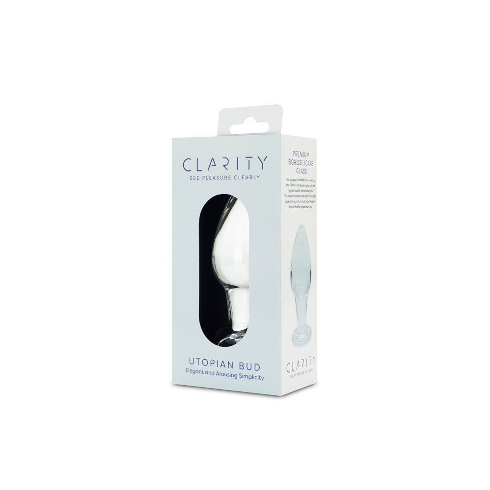 Clarity - Utopian Bud - 8.9 cm Glass Butt Plug