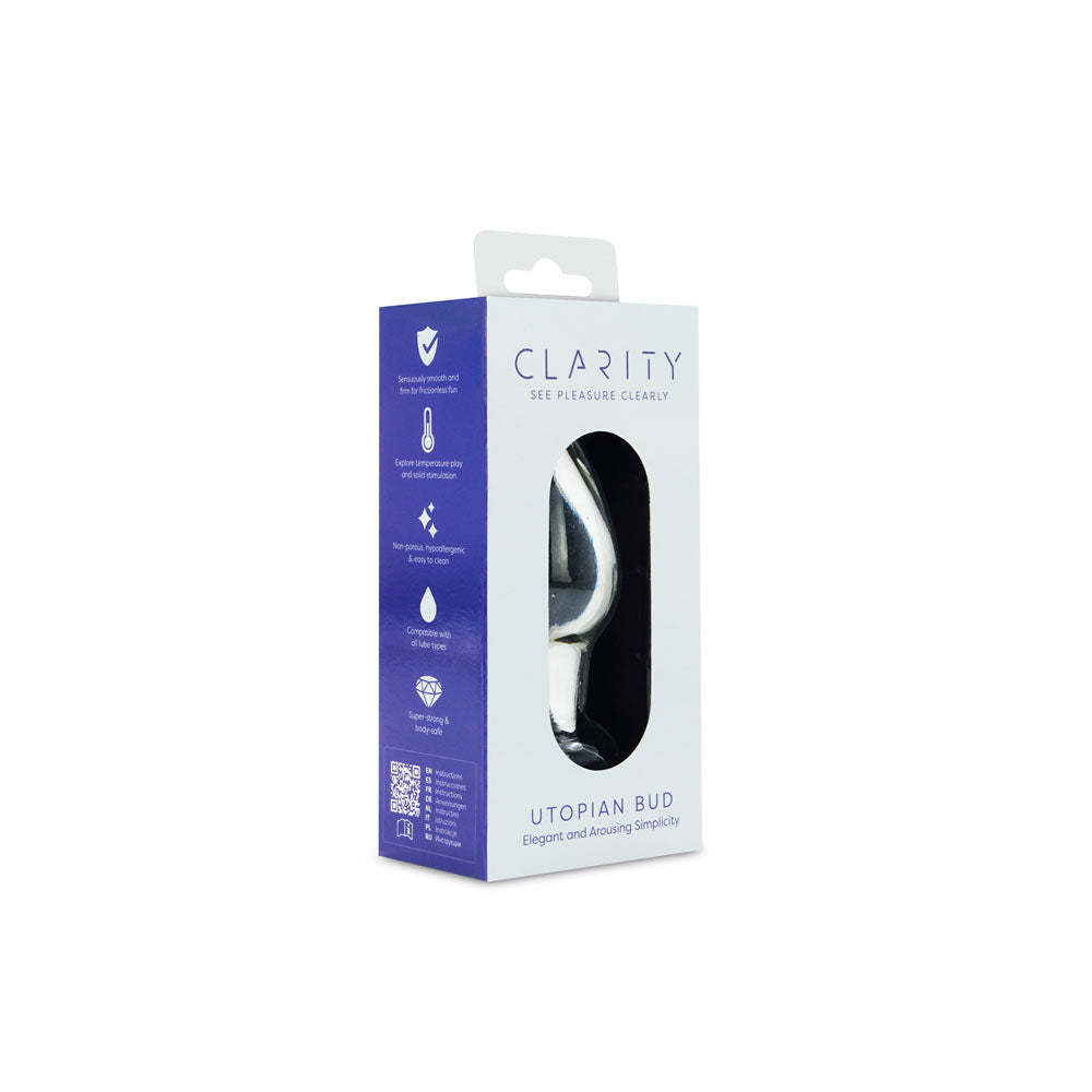 Clarity - Utopian Bud - 8.9 cm Glass Butt Plug