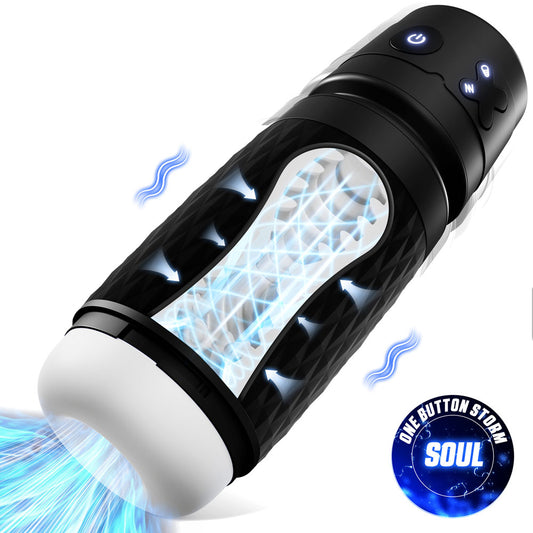 CyberSkin B-Warrior - USB Rechargeable Sucking & Vibrating Auto Masturbator