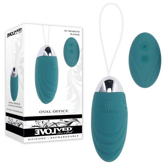 Evolved OVAL OFFICE - 8.5 cm USB Rechargeable Wireless Egg with Remote Control