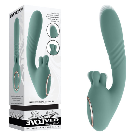 Evolved THRUST INTO ECSTASY - 21 cm USB Rechargeable Thrusting & Rotating Vibrator