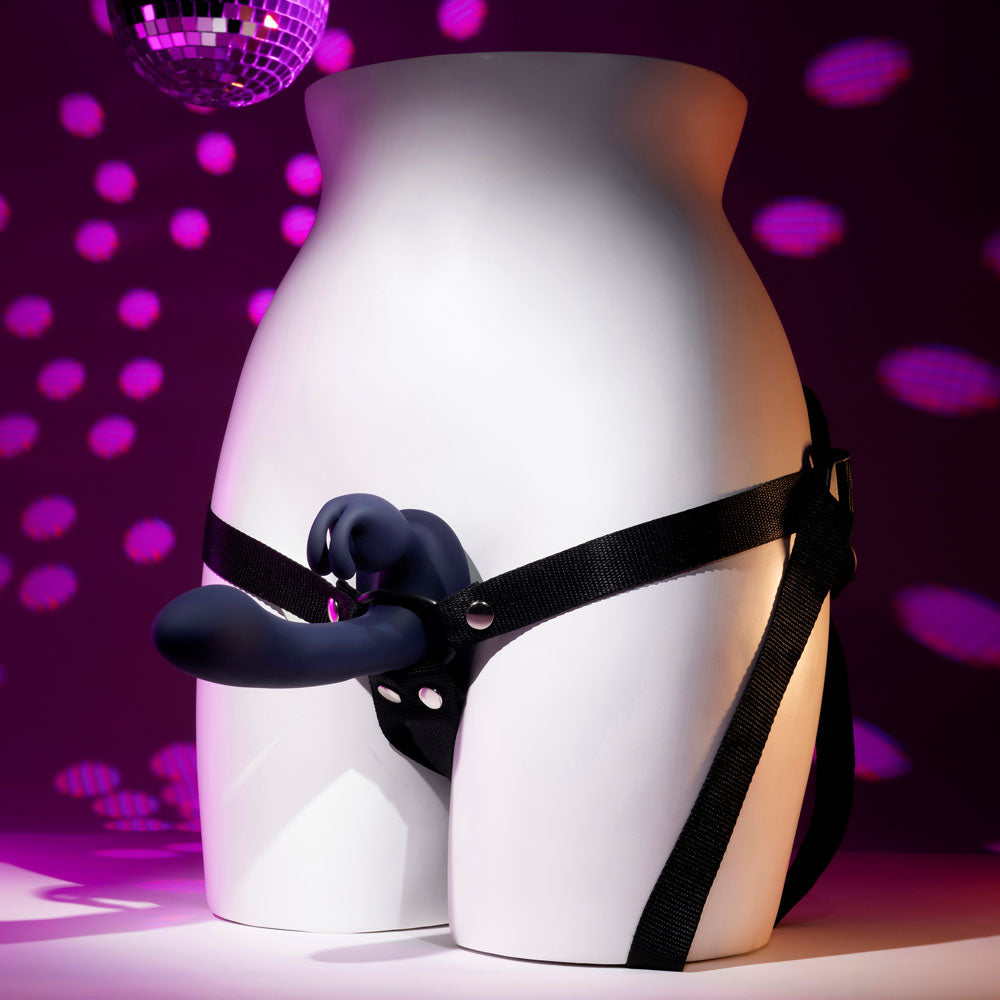Evolved GIVING VIBES - 14.6 cm USB Rechargeable Vibrating Strap-On with Remote