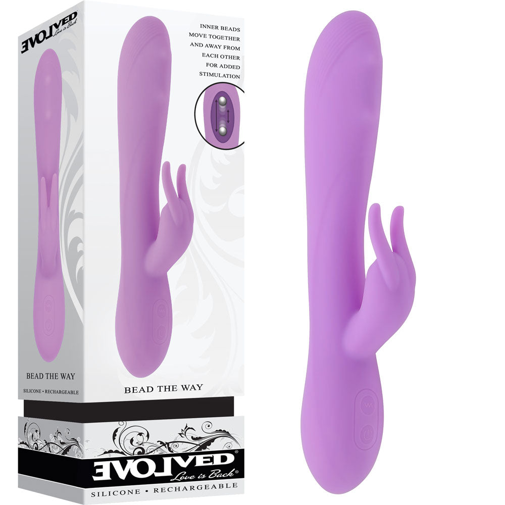 Evolved BEAD THE WAY - 23.2 cm USB Rechargeable Rabbit Vibrator