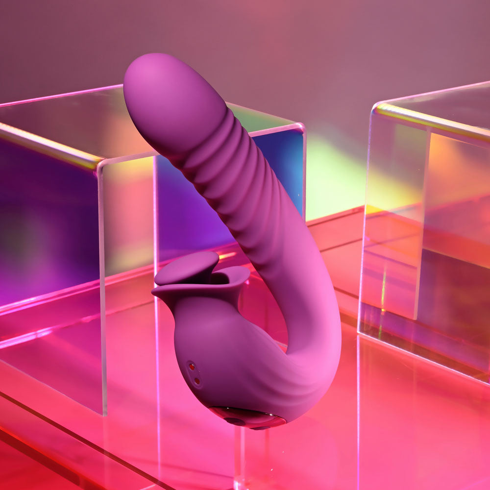 Evolved DEEP ECSTASY - 16.5 cm USB Rechargeable Thrusting and Tapping Vibrator