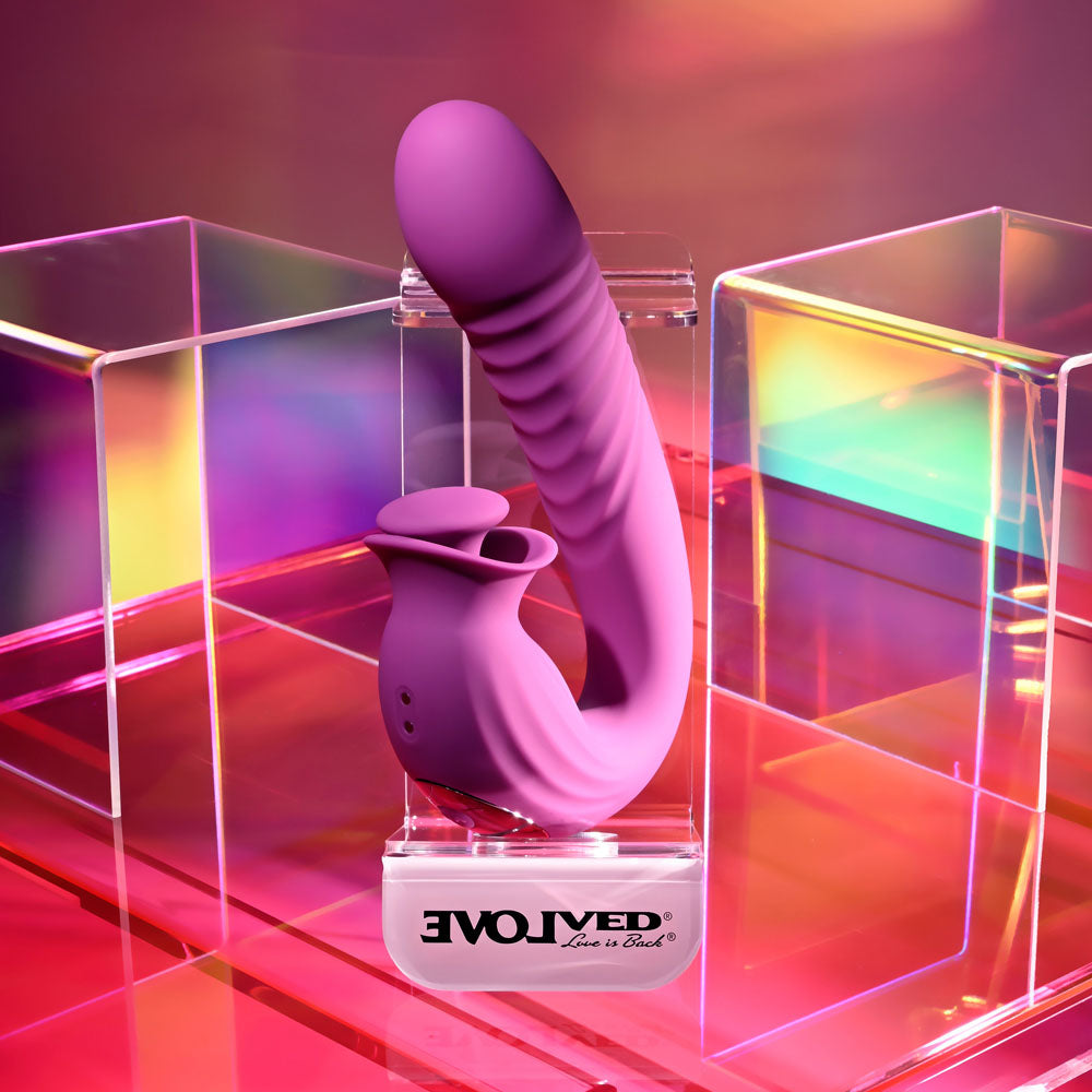 Evolved DEEP ECSTASY - 16.5 cm USB Rechargeable Thrusting and Tapping Vibrator
