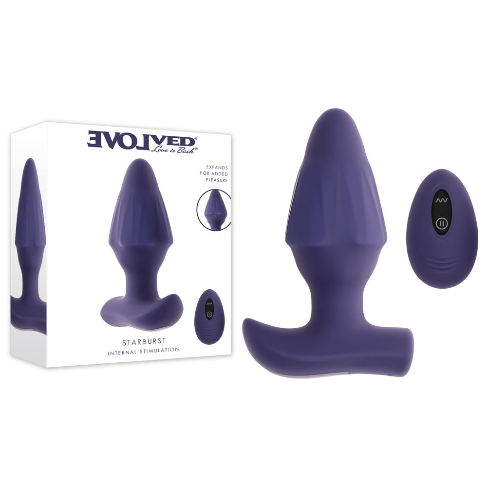 Evolved STARBURST - 10.1 cm USB Rechargeable Vibrating Butt Plug with Wireless Remote