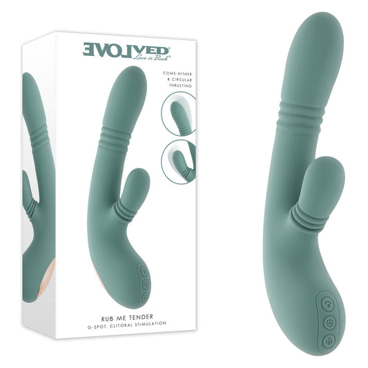 Evolved RUB ME TENDER - USB Rechargeable Gyrating & Thrusting Rabbit Vibrator